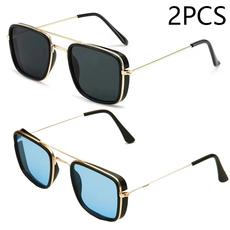 Unisex Retro Metal Small Square Frame Sunglasses - MORE COLOURS