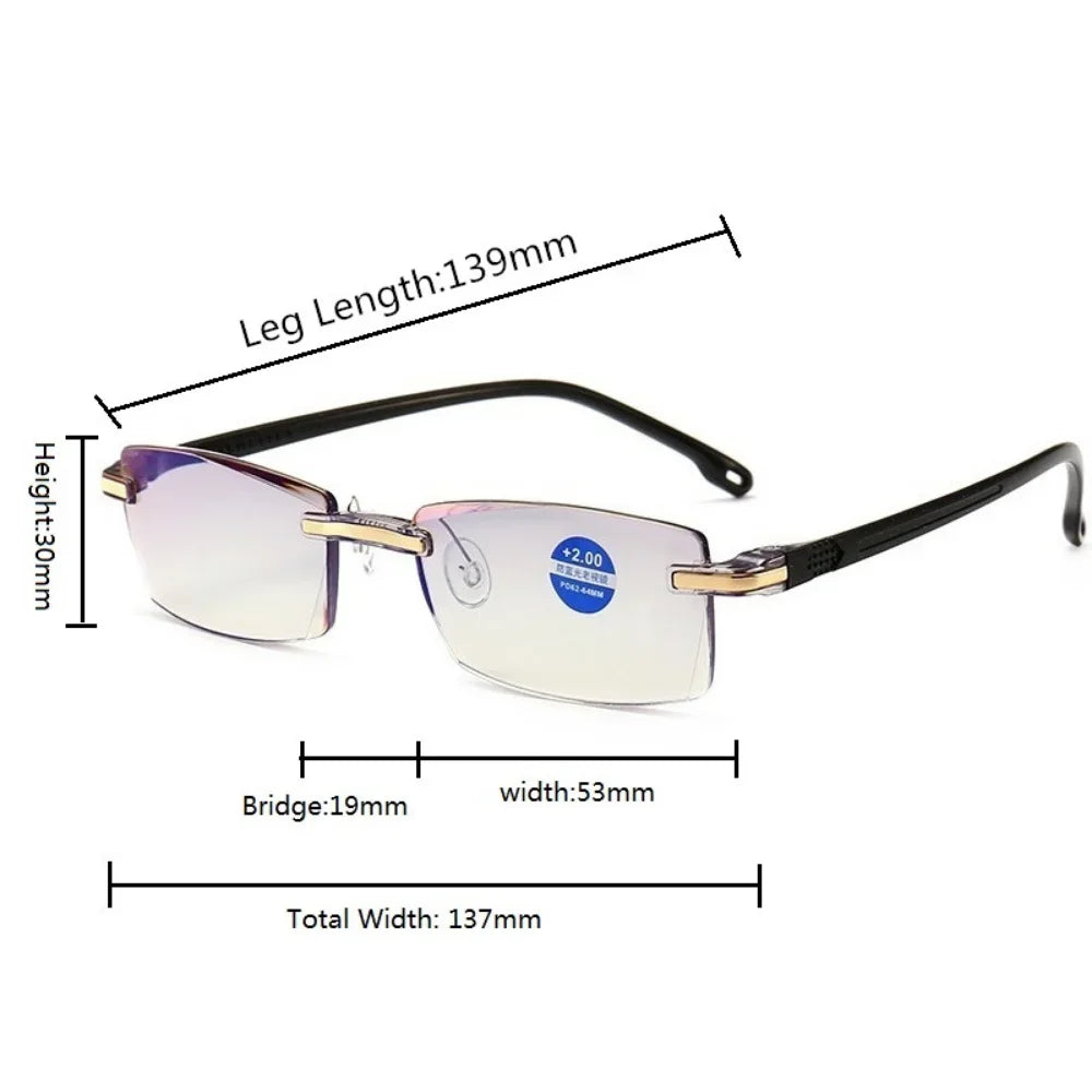 Unisex TR90 Presbyopic Bifocal Glasses Men Anti Blue Light - MORE COLOURS