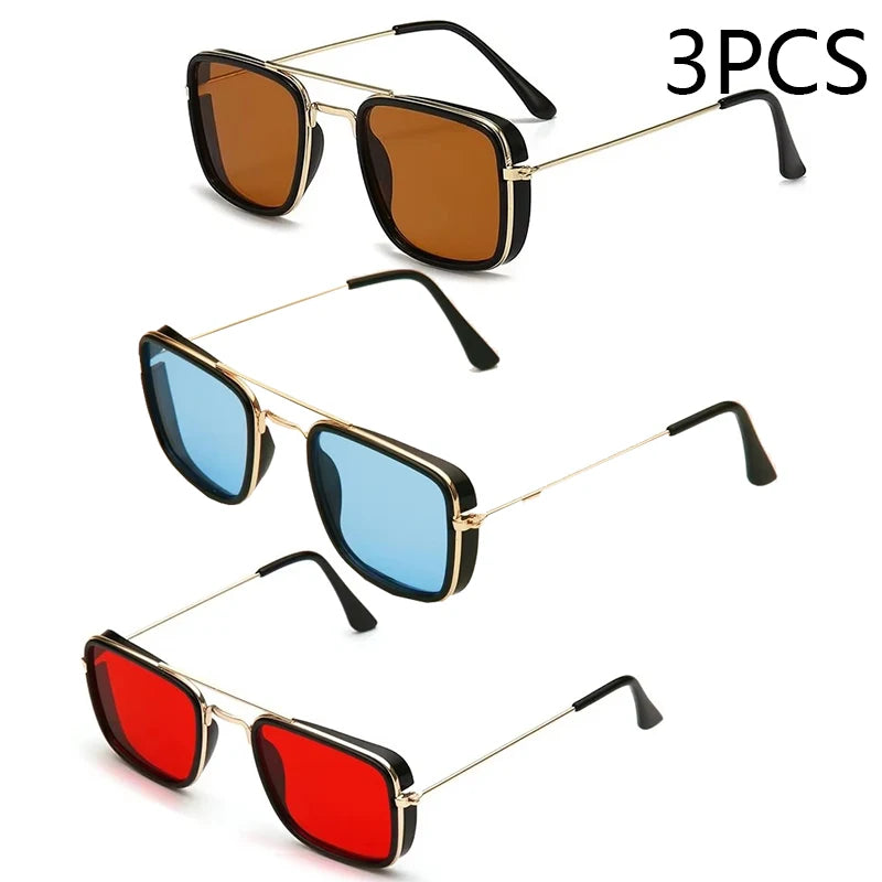 Unisex Retro Metal Small Square Frame Sunglasses - MORE COLOURS