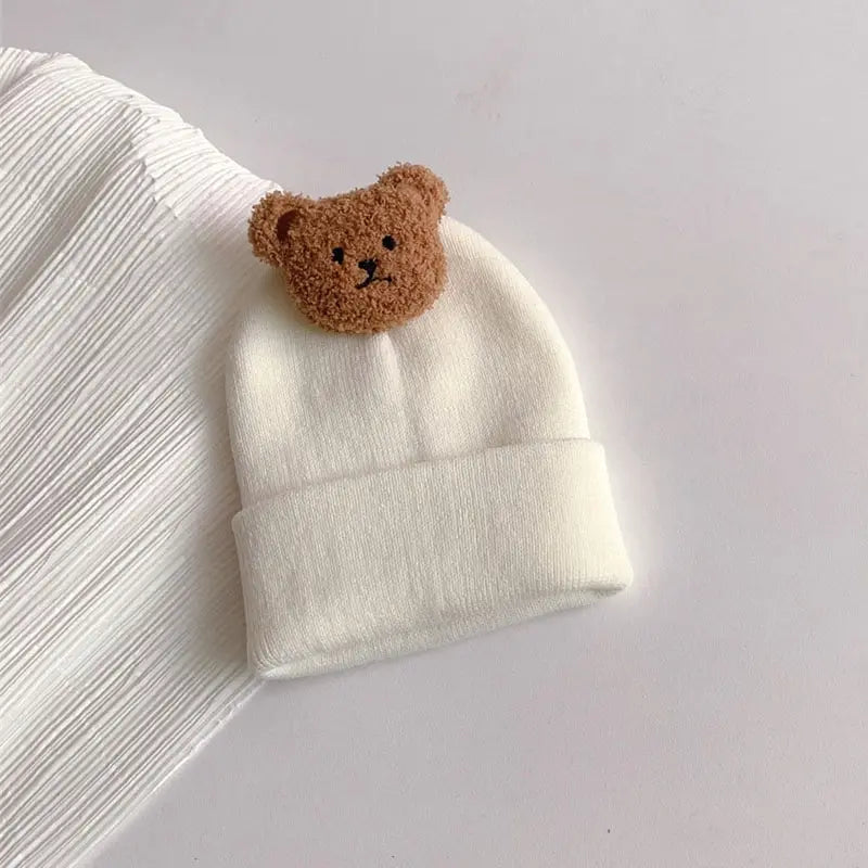 Cartoon Bear Baby Knitted Hat - MORE COLOURS