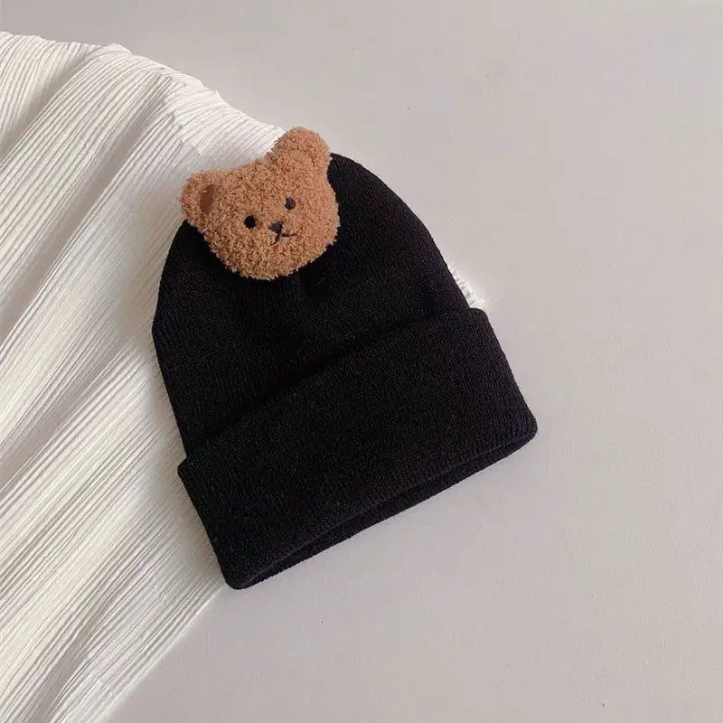 Cartoon Bear Baby Knitted Hat - MORE COLOURS