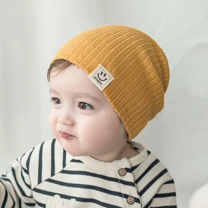 Newborn Smiley Face Knitted Beanie - MORE COLOURS