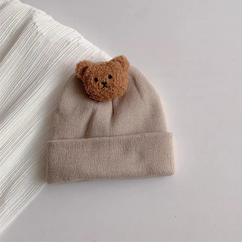 Cartoon Bear Baby Knitted Hat - MORE COLOURS