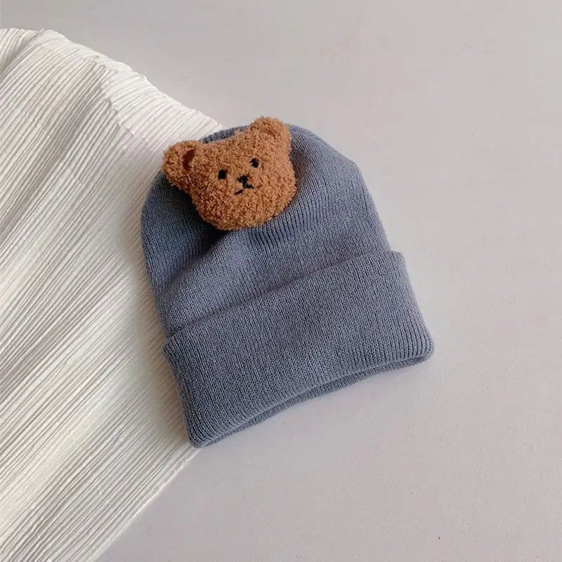 Cartoon Bear Baby Knitted Hat - MORE COLOURS