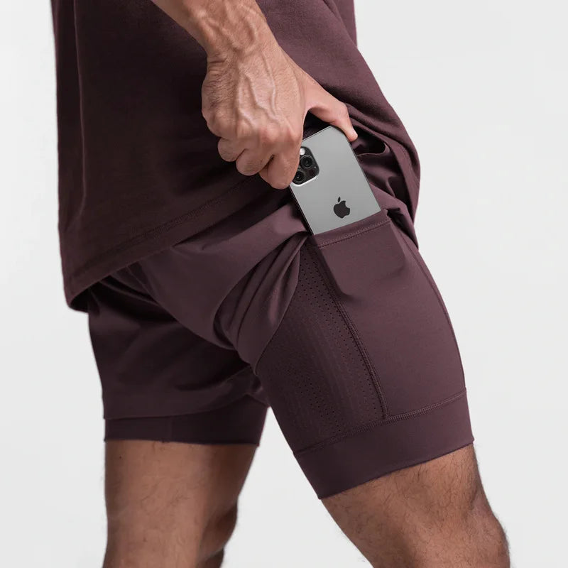 Breathable Double layersport Shorts - MORE COLOURS