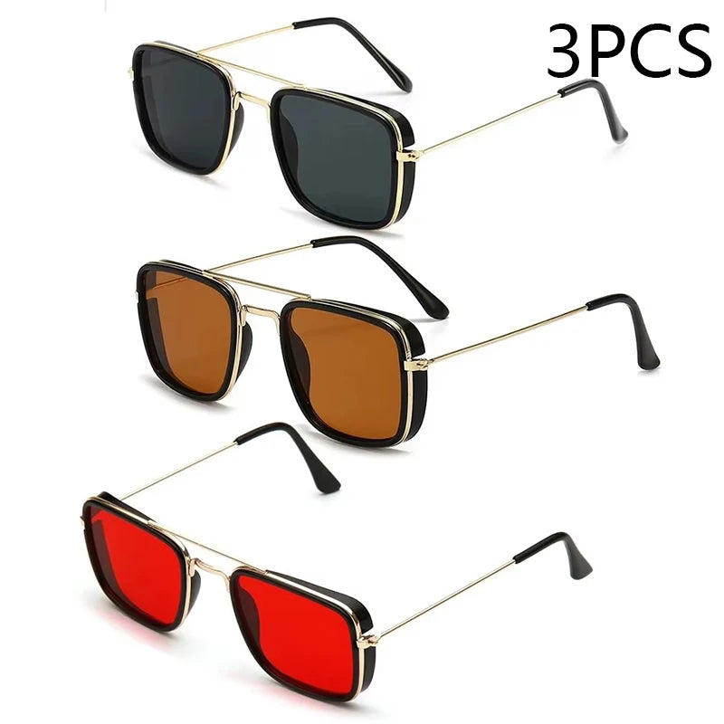 Unisex Retro Metal Small Square Frame Sunglasses - MORE COLOURS