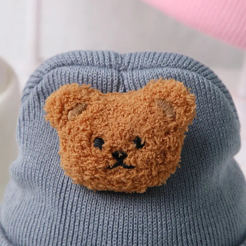 Cartoon Bear Baby Knitted Hat - MORE COLOURS