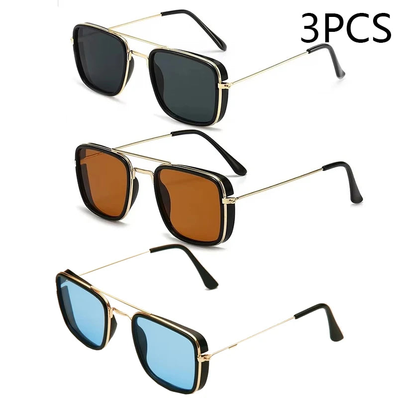 Unisex Retro Metal Small Square Frame Sunglasses - MORE COLOURS