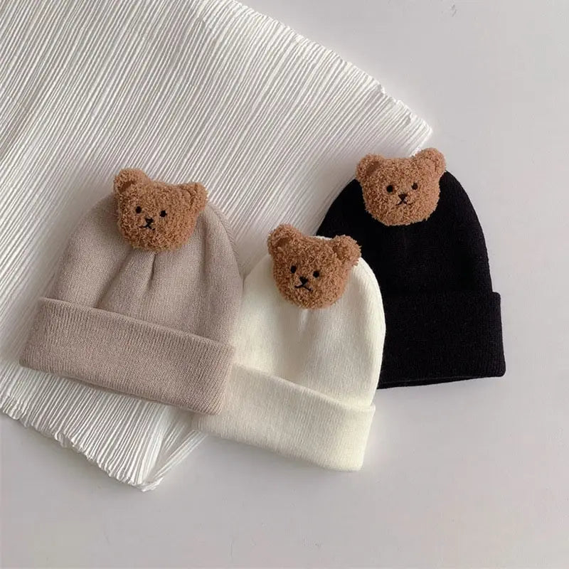 Cartoon Bear Baby Knitted Hat - MORE COLOURS